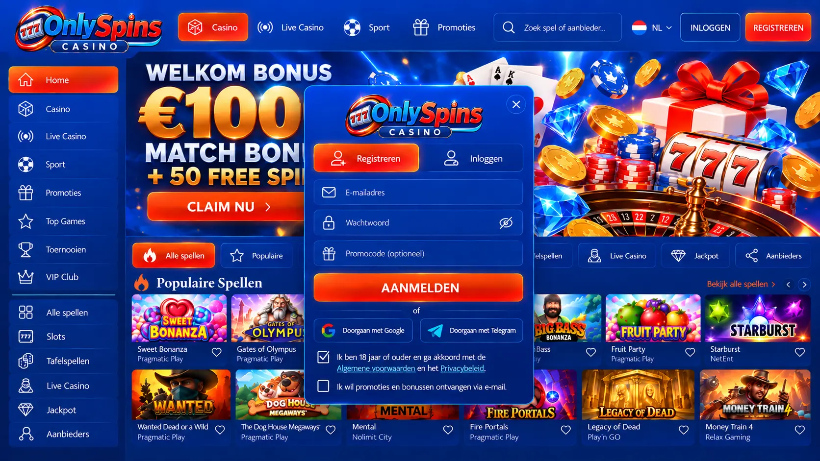 OnlySpins Casino Nederland: Slots, Live Casino en Betaalopties image 2